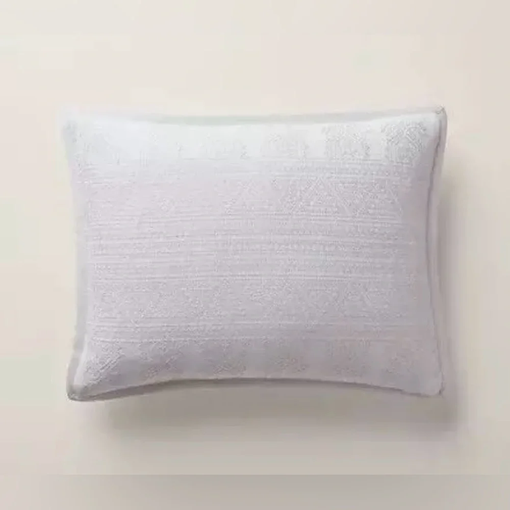 NEW RALPH LAUREN HOME THROW PILLOW WHITE & GRAY WOVEN ON BOTH SIDES 15 X 20